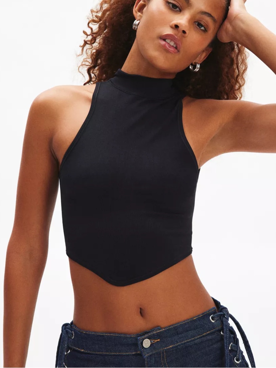 Urban Outfitters Out From Under Zaid Compression Mockneck Open Back Tank Top